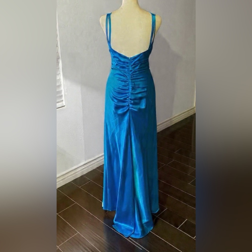Cache Blue satin Dress - Picture 3 of 8